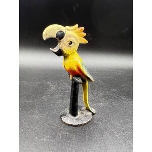 Antique John Wright Cast Iron Parrot Bird Bottle Opener Pristine Original Paint